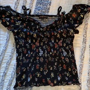 Cute Stretch Floral Off the Shoulder Top